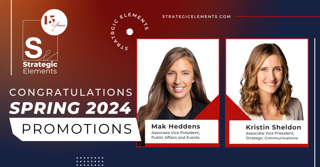 Congratulations spring 2024 Promotions: Mak Heddens, Associate Vice President. Kristin Sheldon, Associate Vice President.